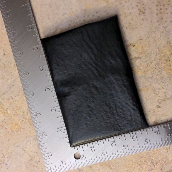 NEW! Handmade Thin FAUX Leather Foldover Card Holder Black/White Antique Gold - Picture 5 of 7